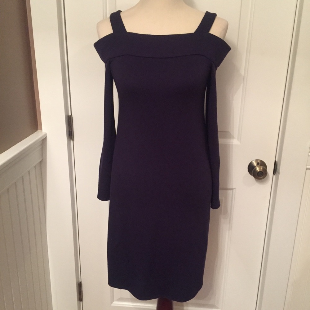 BAILEY 44 NEW DRESS ANTHROPOLOGIE BLUE COLD SHOULDER SIZE XS NWT